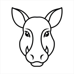 Detailed Warthog Head Illustration for Banners and Advertisements