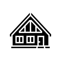 chalet style cabin glyph icon vector illustration