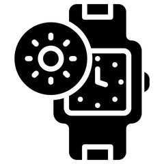 smartwatch hot solid  icon	