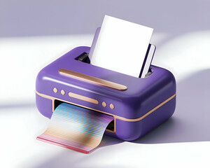 Obraz premium Purple and Rose Gold Inkjet Printer Printing Rainbow Design