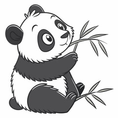 Fototapeta premium a cute panda full view icon
