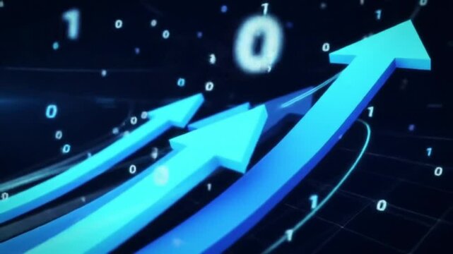 Upward Trending Arrows Digital Growth Data Technology