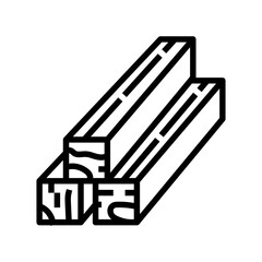 beam manufacturing wood frame house line icon vector illustration