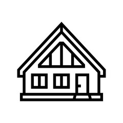 chalet style cabin line icon vector illustration