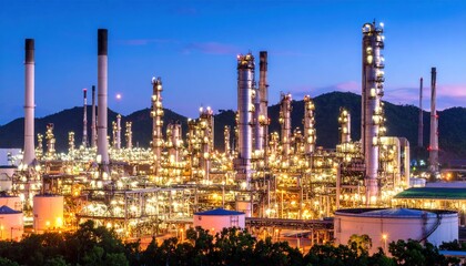 Oil Refinery at Night