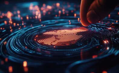 Fingertip touches digital fingerprint map
