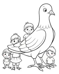 Dove coloring pages for kids