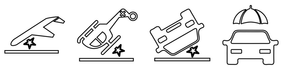 Diverse set of road accident elements