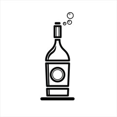 black and white drink bottle icon