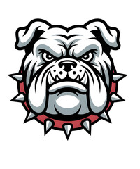 "Iron-Jawed Bulldog with Blood-Red Spiked Collar"