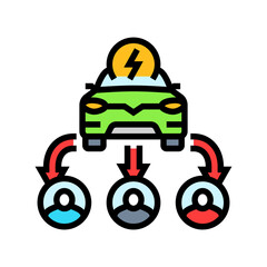 electric share car service color icon vector illustration