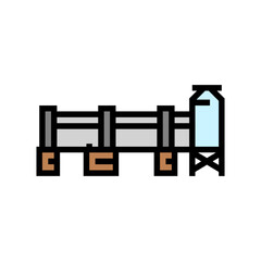rotary kiln cement production color icon vector illustration