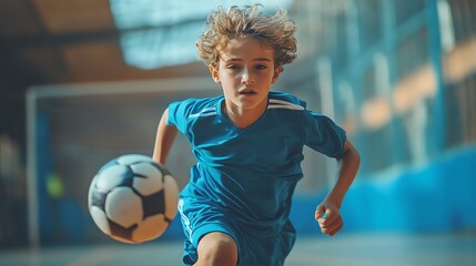 Intense Football Match: Players Competing for the Ball