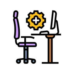 ergonomics employee health color icon vector illustration