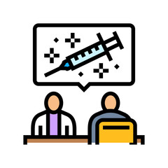 flu shots employee health color icon vector illustration