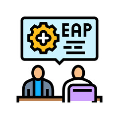 assistance program employee health color icon vector illustration