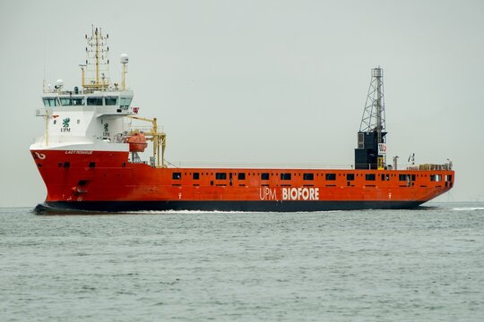 Disheok, Zeeland, Netherlands, North Sea, LADY MONIQUE, General Cargo Ship sailing on the sea