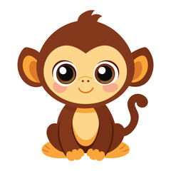 Obraz premium cute cartoon monkey