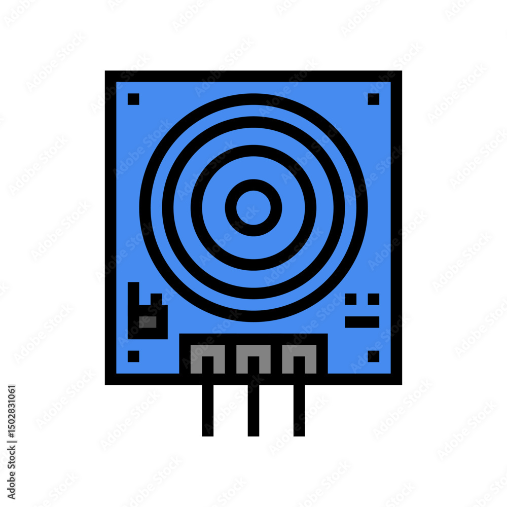 Poster touch sensor module color icon vector illustration