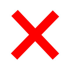Fototapeta premium red cross mark sign icon png