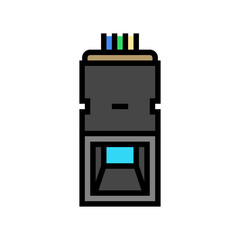 fingerprint sensor module color icon vector illustration