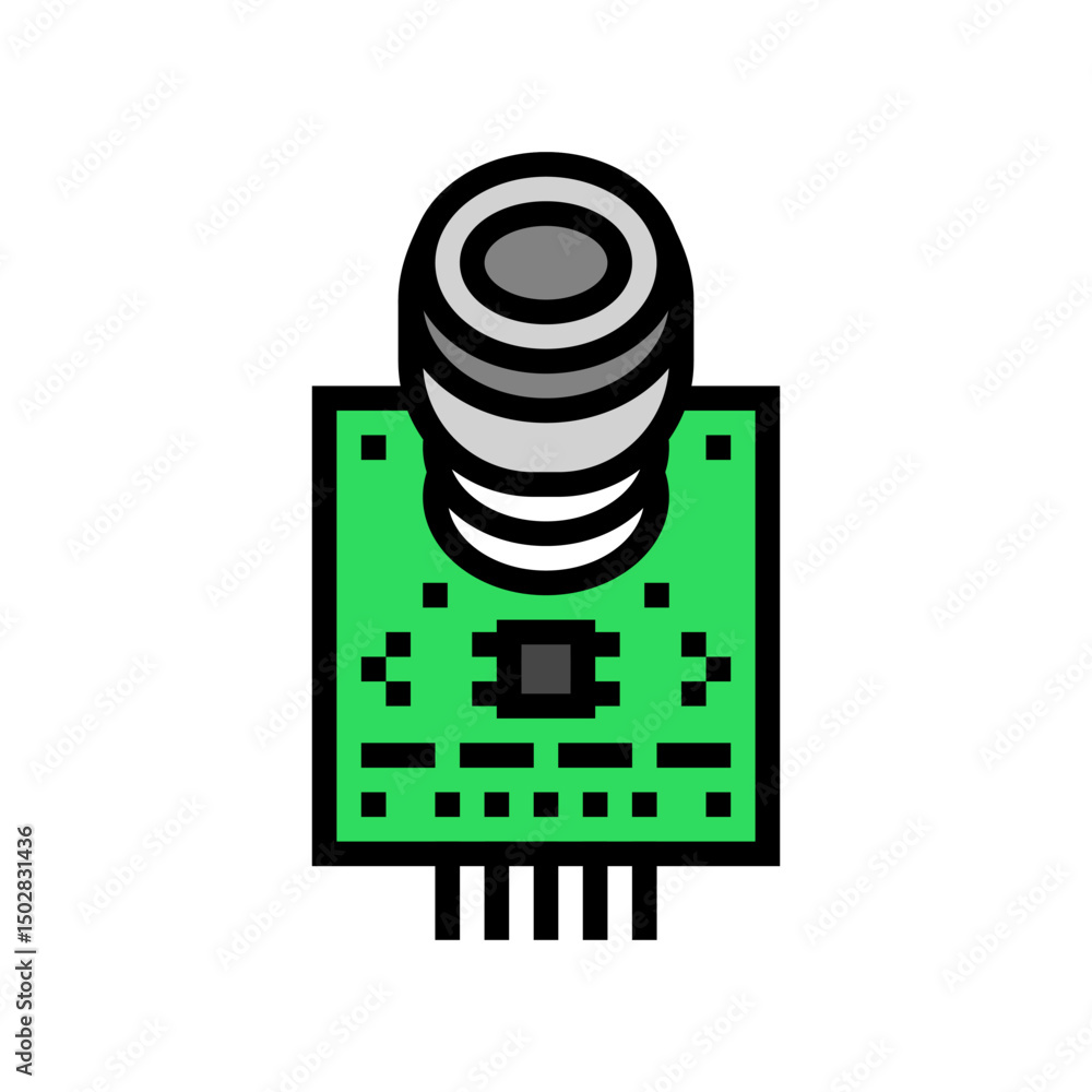 Poster co2 sensor module color icon vector illustration