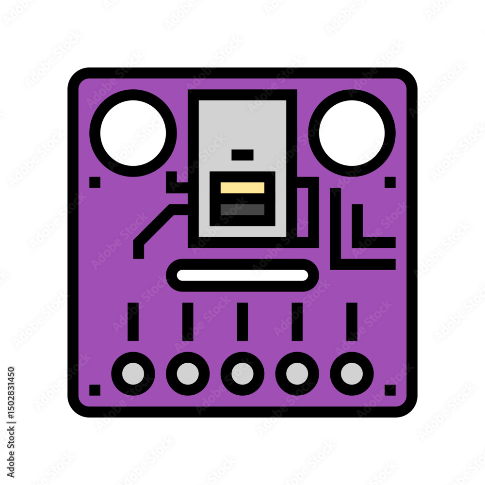 Poster gesture recognition sensor color icon vector illustration