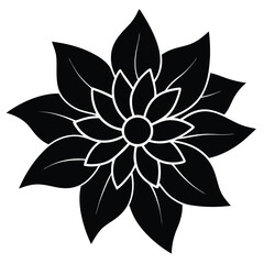 vector black and white flower