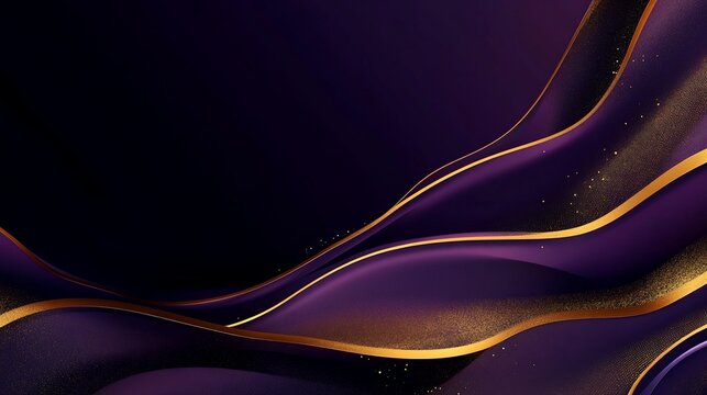 Elegant Purple and Gold Abstract Wave Background