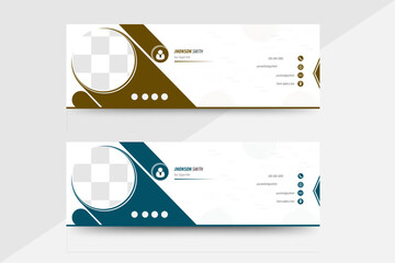 Business email signature template design vector with editable