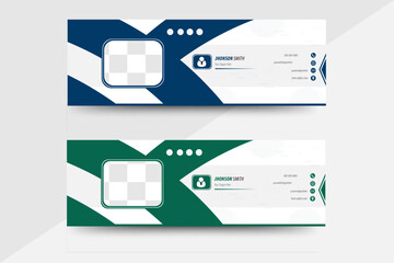 Business email signature template design vector with editable