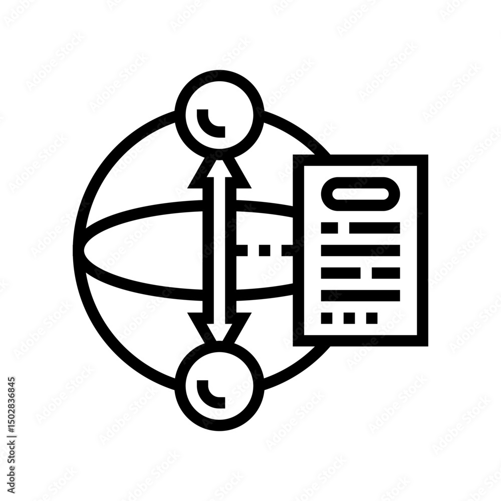 Poster qubit measurement quantum computer line icon vector illustration