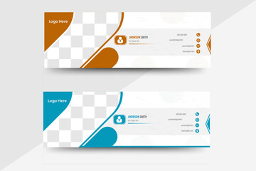 Business email signature template design vector with editable