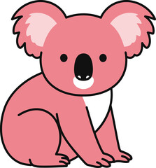Obraz premium Vector art pink koala drawing cute koala illustration animal koala design art