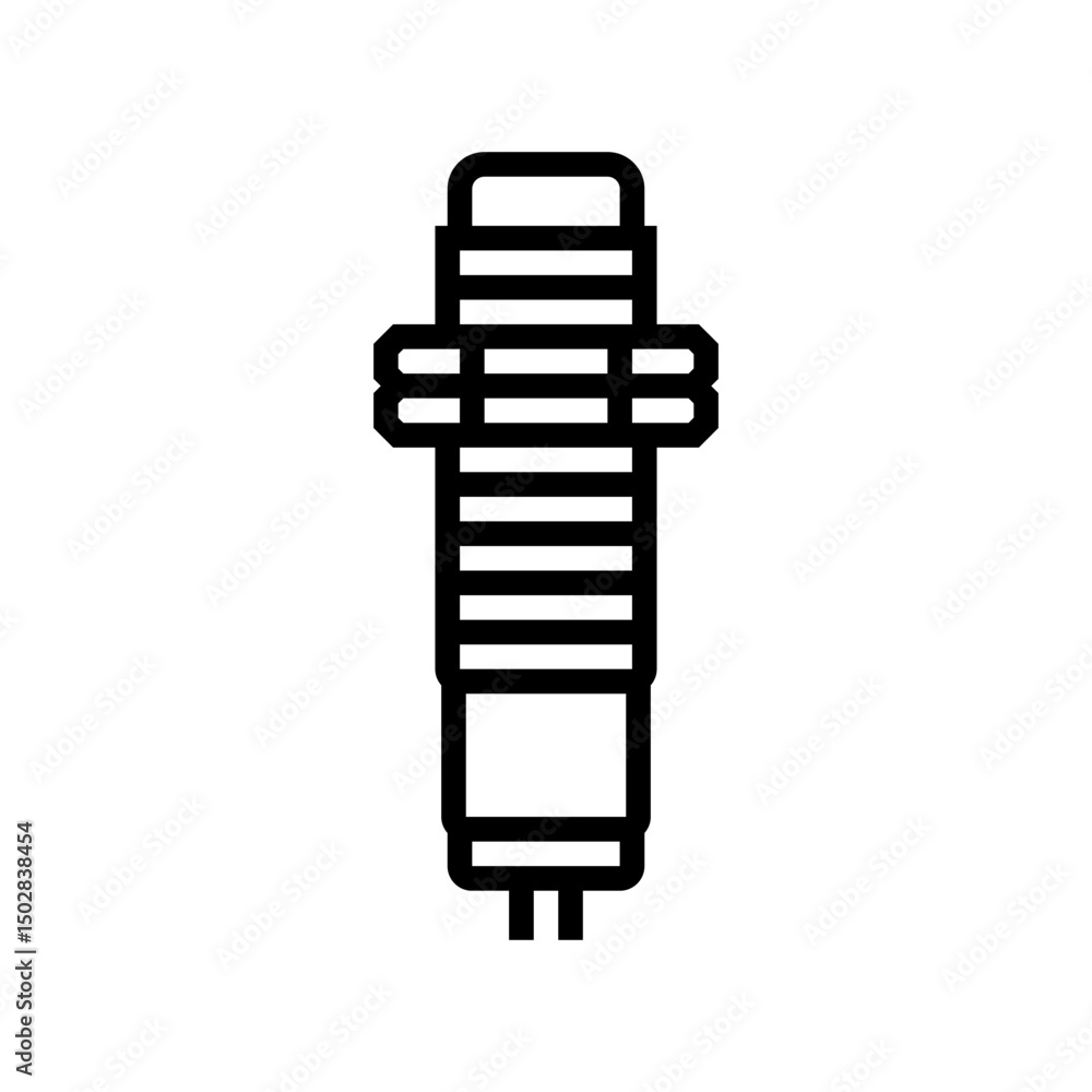 Poster proximity sensor module line icon vector illustration