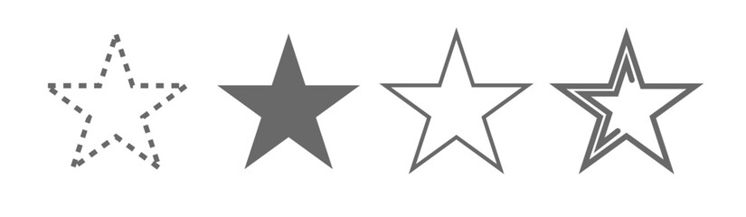 Star vector icons. Set of star symbols isolated.