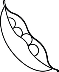 vector illustration of a  peas in pod