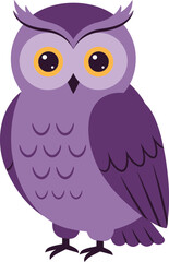 Obraz premium Vector art purple owl illustration cute owl cartoon owl vector animal design
