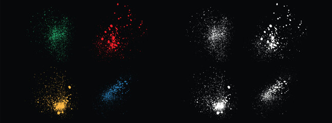 Set of criminals texture dripping blue, green, red blood, orange and white vector background