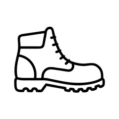 Hiking Boot Icon – Outline Trekking Footwear Symbol