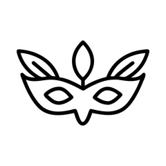 Carnival Mask Icon – Outline Masquerade Party Symbol