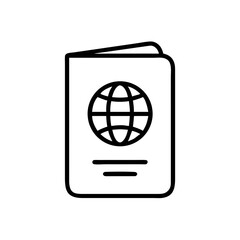 Passport Icon Outline – Travel Document Vector Symbol