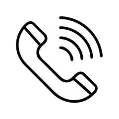 Phone Call Icon – Communication Handset Line Art Vector Symbol