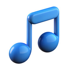3d blue music note icon isolated on a white background png