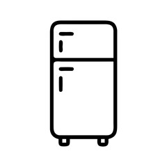 Refrigerator Line Icon – Simple Kitchen Appliance Outline Illustration