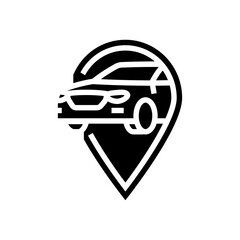 location pin car share service glyph icon vector illustration