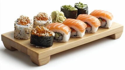 Elegant Sushi Platter on Bamboo Serving Board