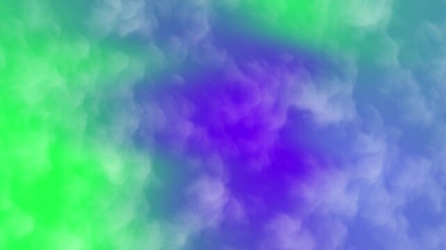 Green and purple abstract cloud pattern perfect for backgrounds, textiles, wallpapers, packaging, stationery, and digital designs with a dreamy aesthetic.