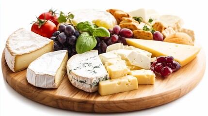 Gourmet Cheese Board with Grapes and Crackers