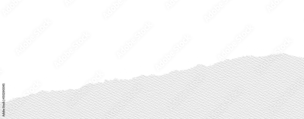 Aufkleber White canvas paper texture with ripped edge, showing rough torn border and subtle grain, isolated on transparency background, creating minimalist and creative design